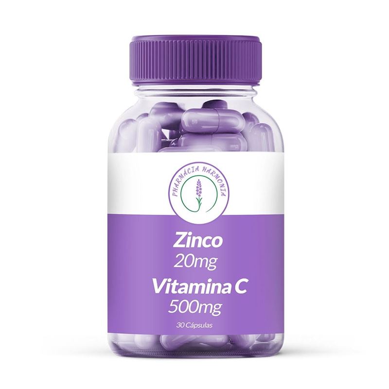 Zinco 20mg / Vitamina C 500mg 30 Cápsulas